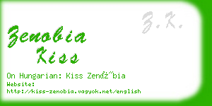 zenobia kiss business card